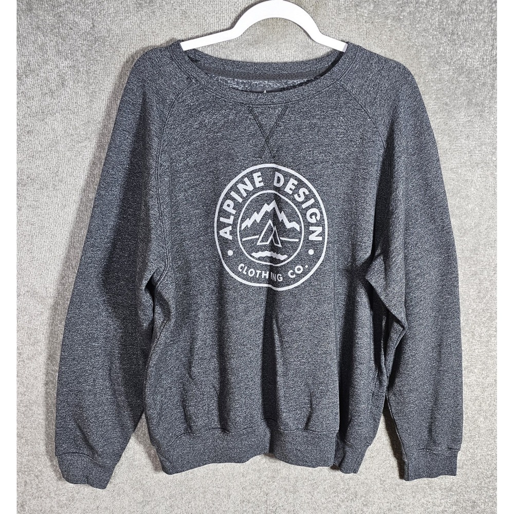 Alpine Design Sweatshirt Mens Size XL Gray Crew Neck Long Sleeve Pullover